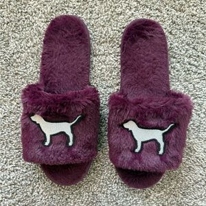 Victoria’s Secret PINK Plush Purple Slippers